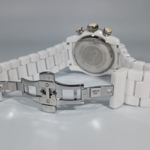 Glam Rock Women\'s GR50124-DBZ Aqua Rock Chronograph White Ceramic Watch